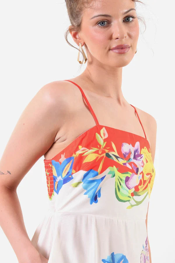 Alma Midi Summer Dress (Orange)