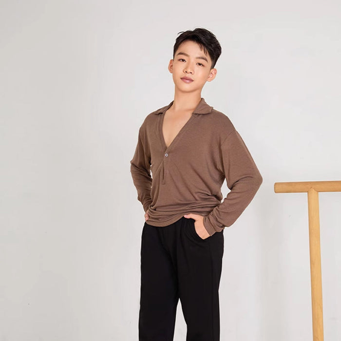 Boy's Long-sleeved Dance Practice Tops Dancewear