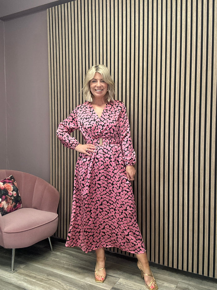 BRIANNA MIDI DRESS (PINK HEART)