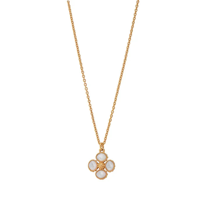 Capucine De Wulf Berry Clover Double Sided Charm Necklace, 16"+2" - MOP