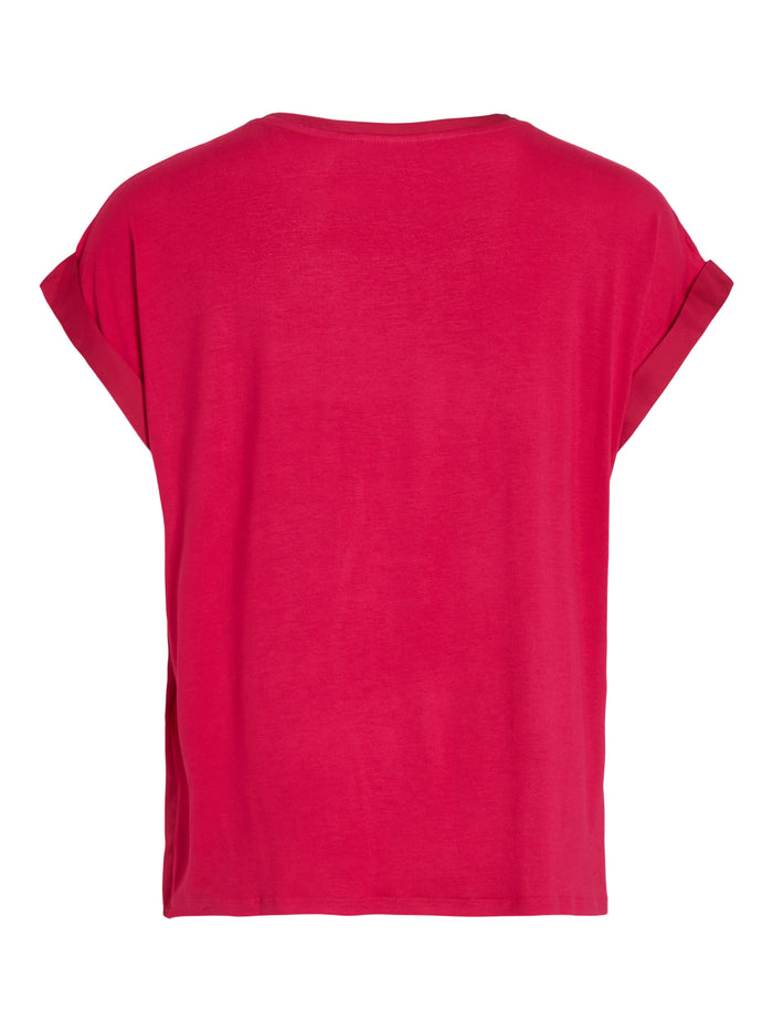 Elle Satin Top (Cerise)