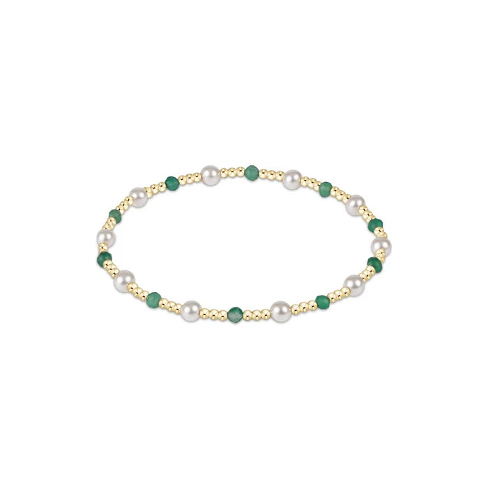 Enewton Pearl Sincerity Pattern 4mm Bead Bracelet - Green Onyx