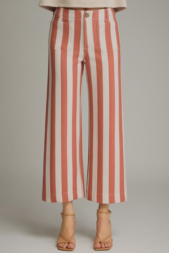 For Good Reason Rust Stripe Pant