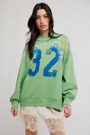Free People Palm Springs Turtle Graphic Sweatshirt