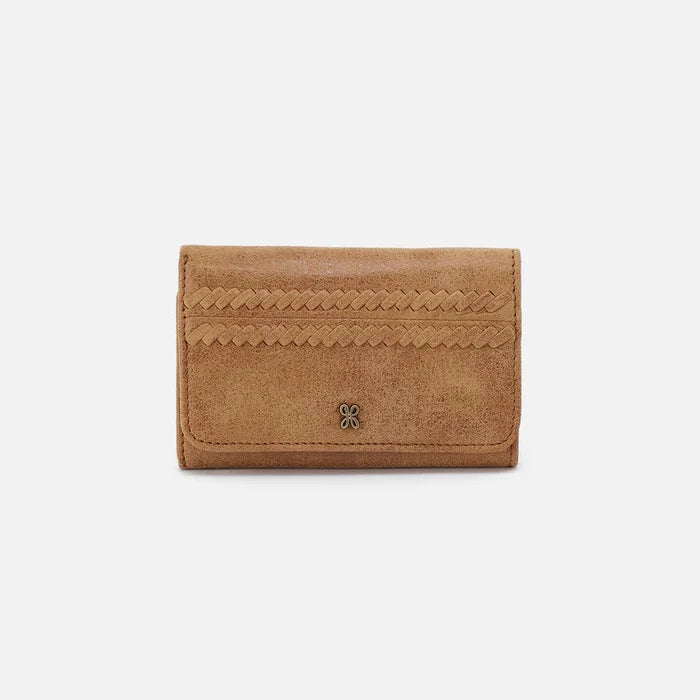 Hobo Jill Trifold Wallet in Buffed Leather | Whiskey
