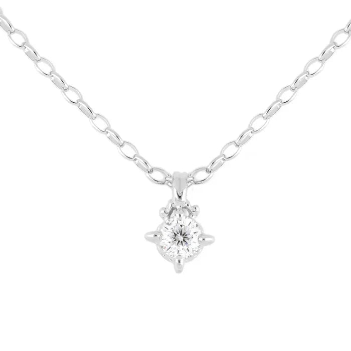 John Medeiros Silver Diamante - 3/4 Carat Cubic Zirconia, 102 Facets Necklace