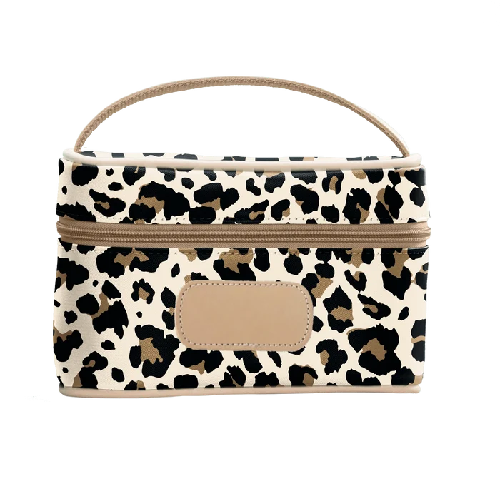 Jon Hart Mini Makeup Case in Leopard Coated Canvas