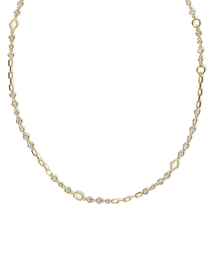 Kendra Scott Mini Elisa and Abbie Gold Convertible Strand Necklace in White Mix