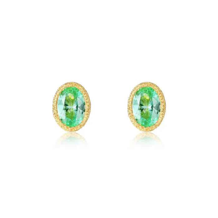 Lafonn 2.12 CTW Green Fancy Lab-Grown Sapphire Solitaire Stud Earrings