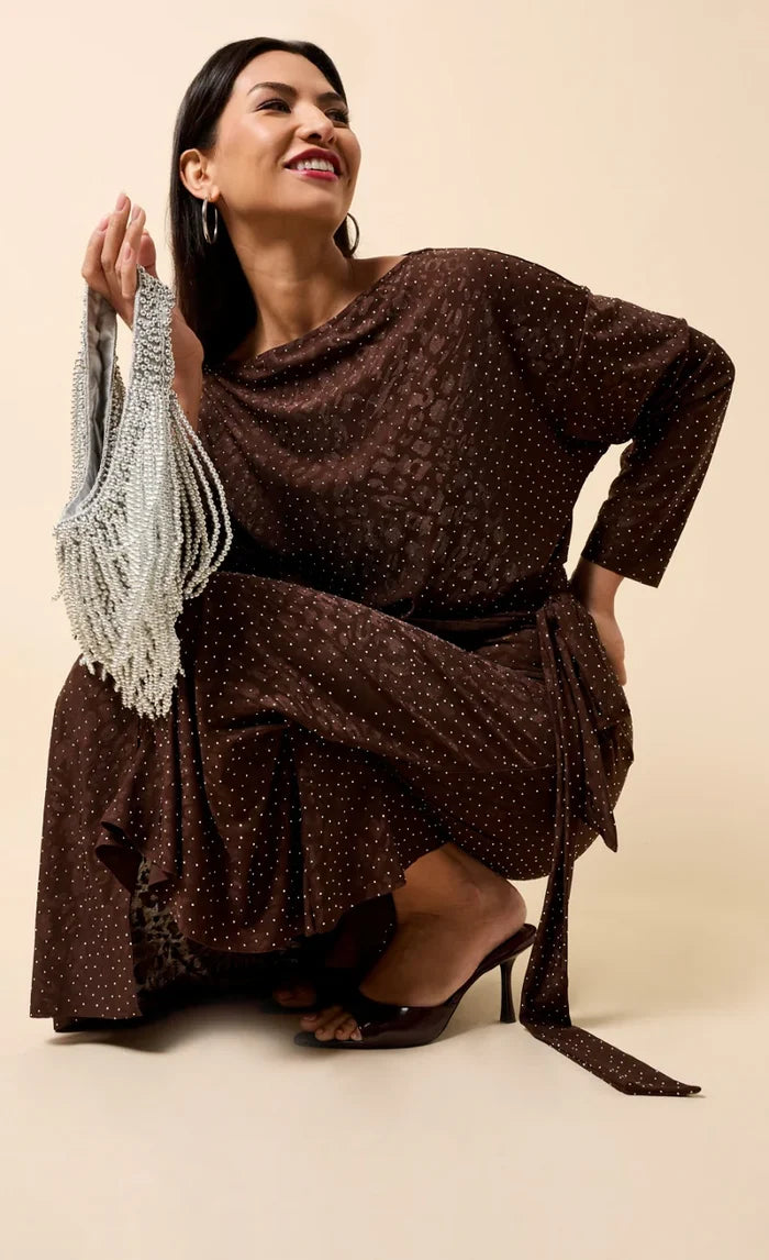 Lysandra Midaxi Dress (Chocolate)