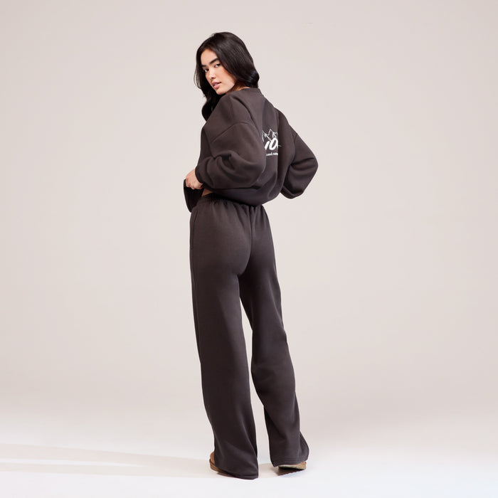 Organic Oversized Sweatshirt Landscape - Black Coffee