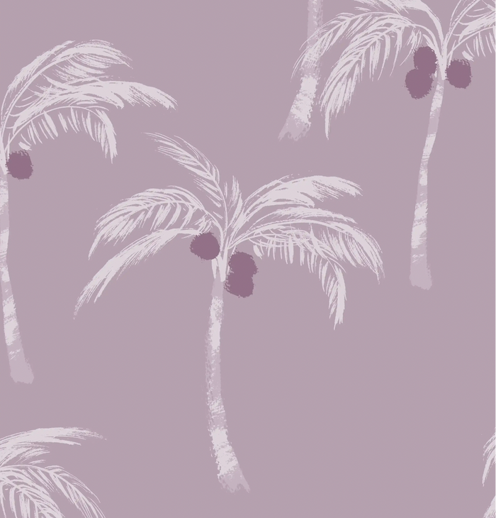 Palm Trees & Coconuts Purple - Family Fabrics B.V.