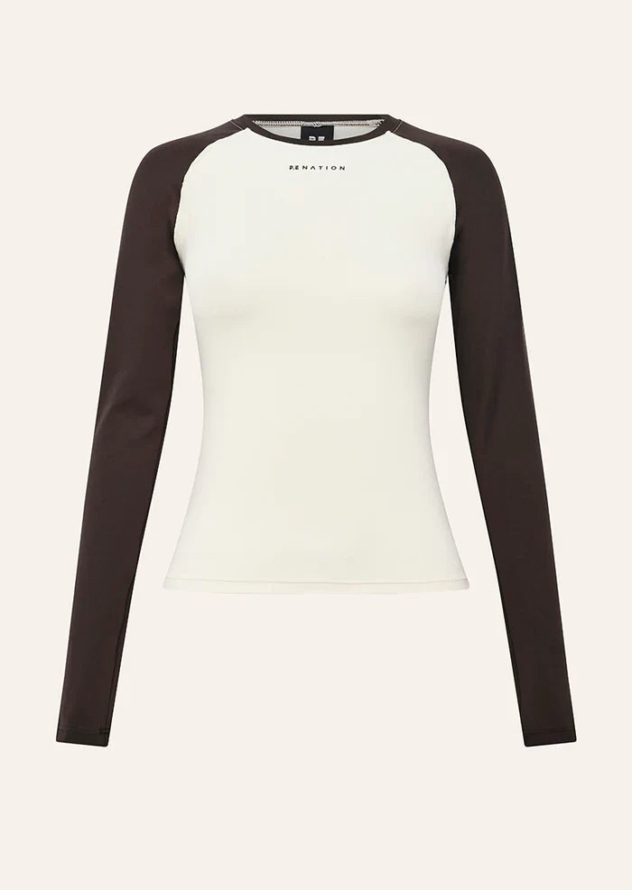 P.E Nation Signature LS Top (Whisper White/Coffee)
