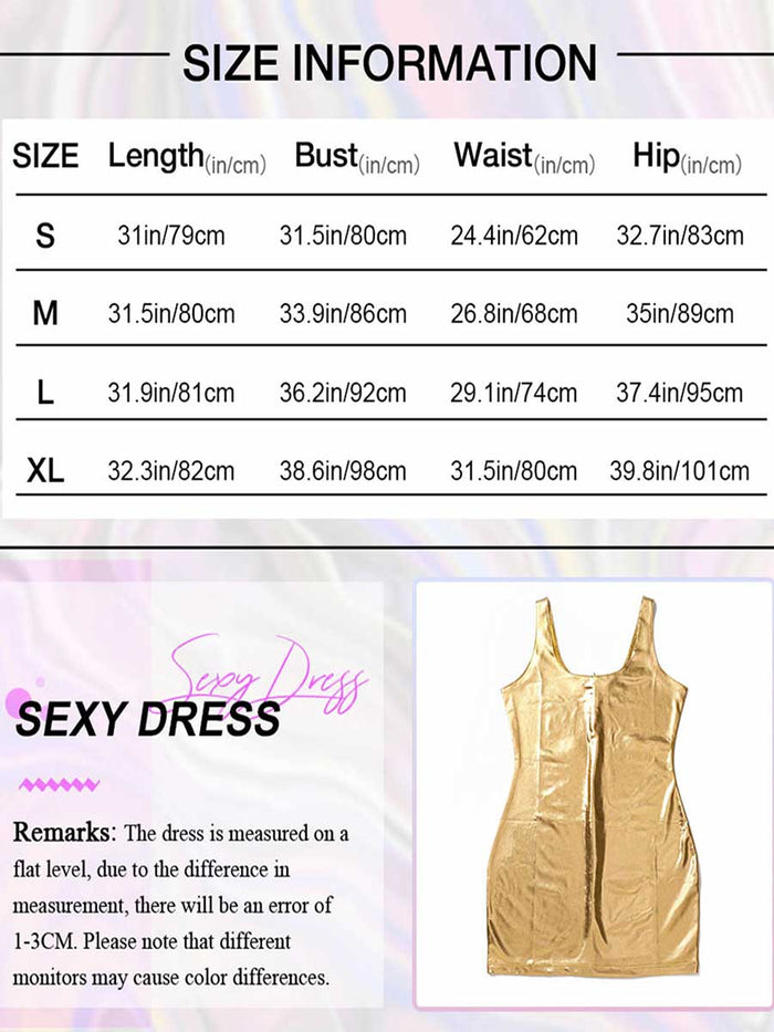 Simple Gold Reflective Mini Dress