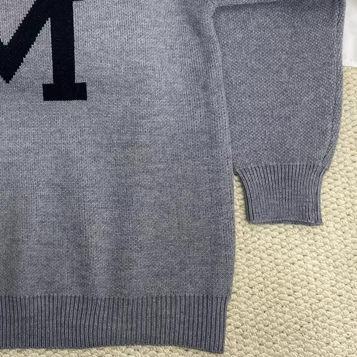 Solid Color Letter Sweater