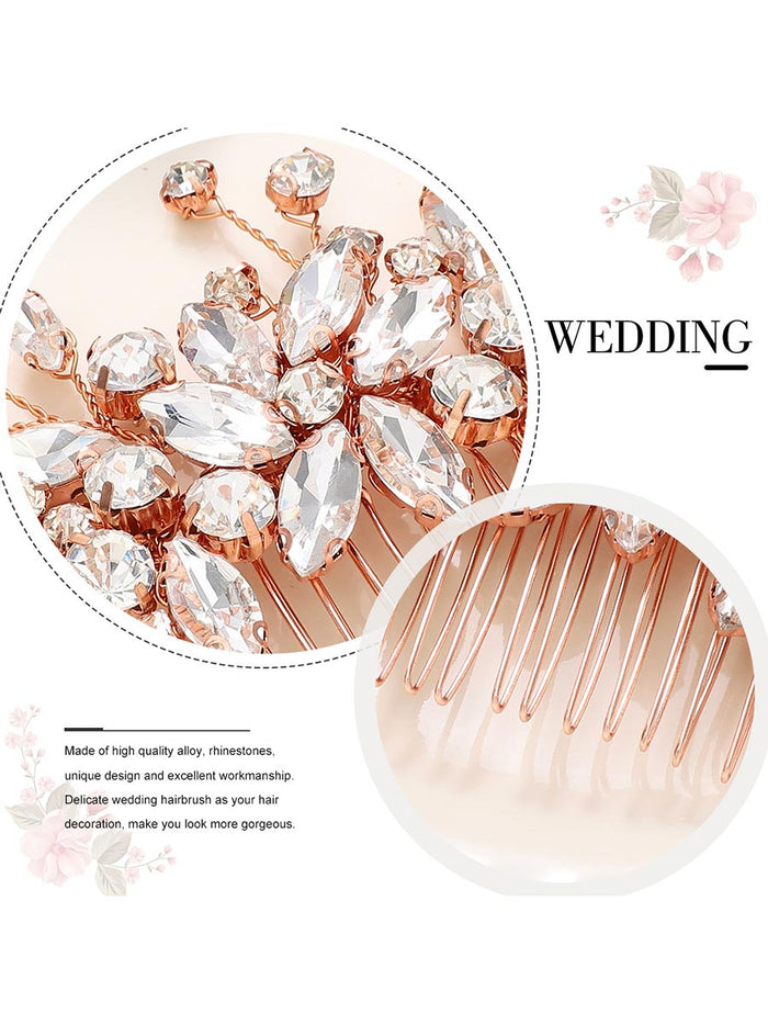 Sparkling Crystal Flower Wedding Hair Comb