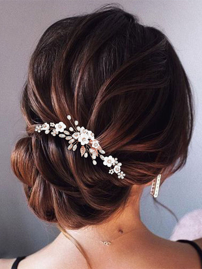 3-Pack Pearl Rhinestone Alloy Flower Hairpins