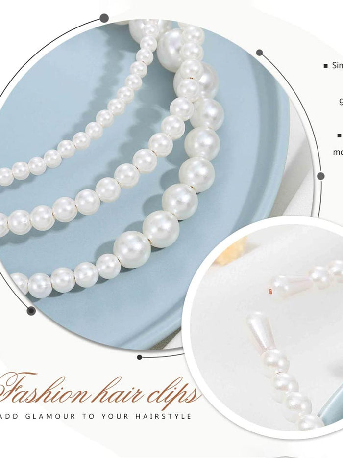 3-Pack White Pearl Headbands
