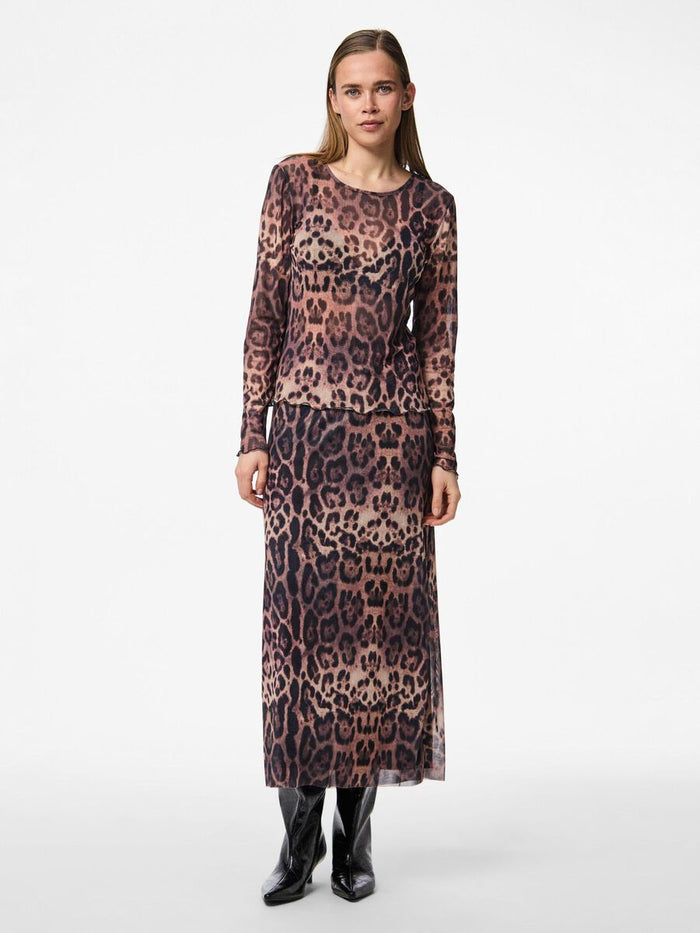 Ada High Waist Ankle Skirt (Black Leo)