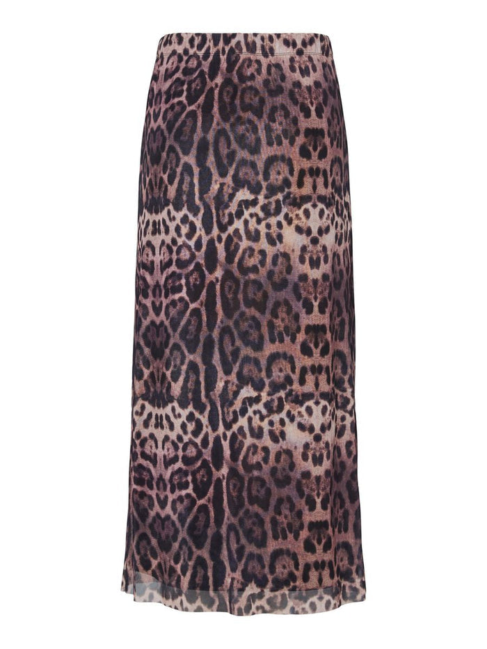 Ada High Waist Ankle Skirt (Black Leo)