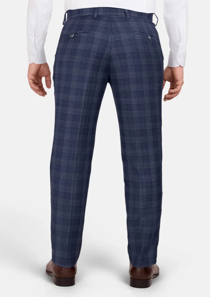 Admiral Navy Checked Pants - SARTORO