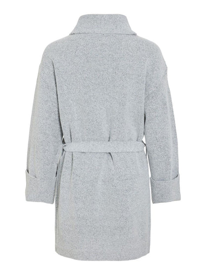 Alva Tie Belt Knit Dress (Light Grey/Melange)