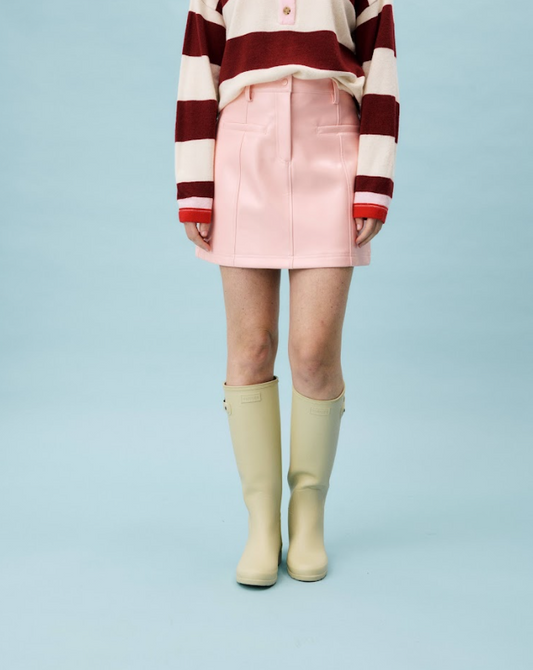 Amena Faux Leather Mini Skirt (Pink)