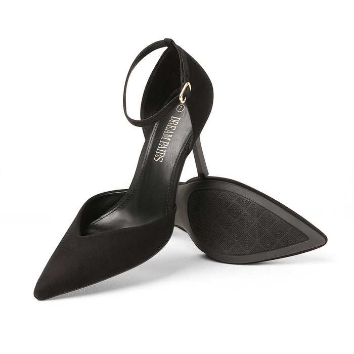 Ankle Strap Pointy Stiletto Pump Heels