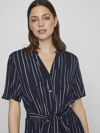 Ashly Short Sleeve Midi Dress (Navy/Gia)