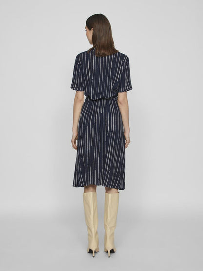 Ashly Short Sleeve Midi Dress (Navy/Gia)