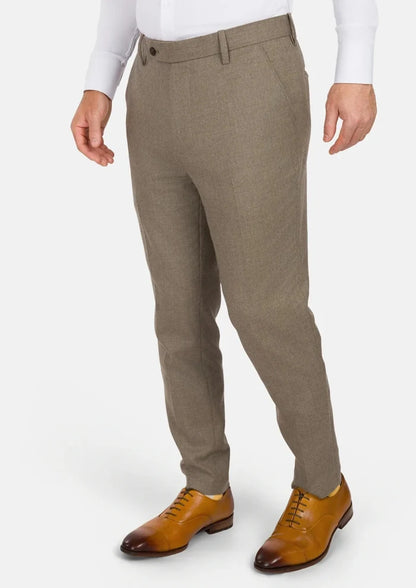 Astoria Brown Flannel Pants - SARTORO