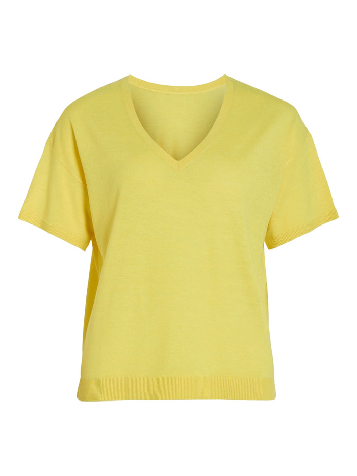 Beryl V-Neck Knit Top (Sheen/Melange)
