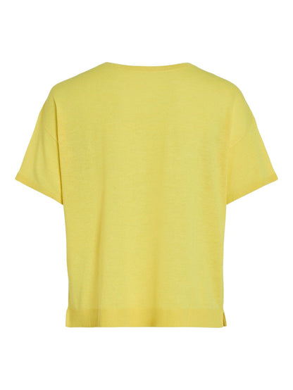 Beryl V-Neck Knit Top (Sheen/Melange)