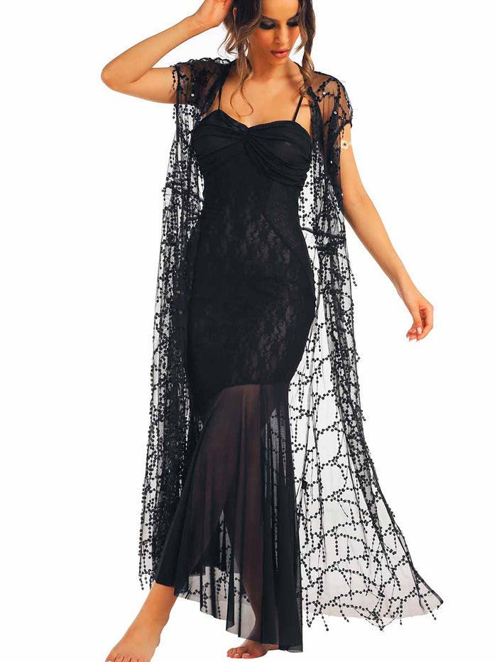Black Lace Slip Dress