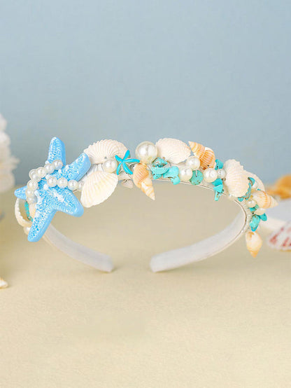 Bohemian Style Shell Pearl Blue Starfish Headband