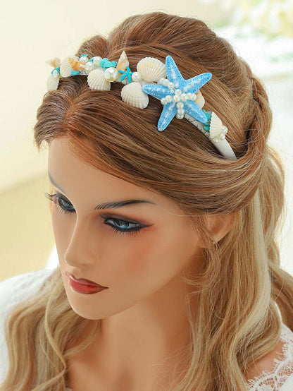 Bohemian Style Shell Pearl Blue Starfish Headband