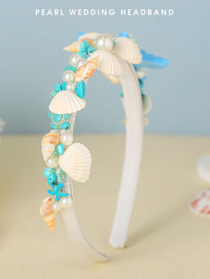 Bohemian Style Shell Pearl Blue Starfish Headband