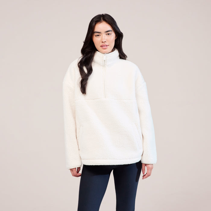 Borg 1/4 Zip Fleece - Snow White