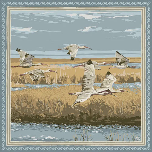 Buttercup Marsh Flyer - Double-Sided Silk Scarf