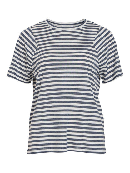 CANDIE T-SHIRT (CLOUD DANCER/NAVY BLAZE)