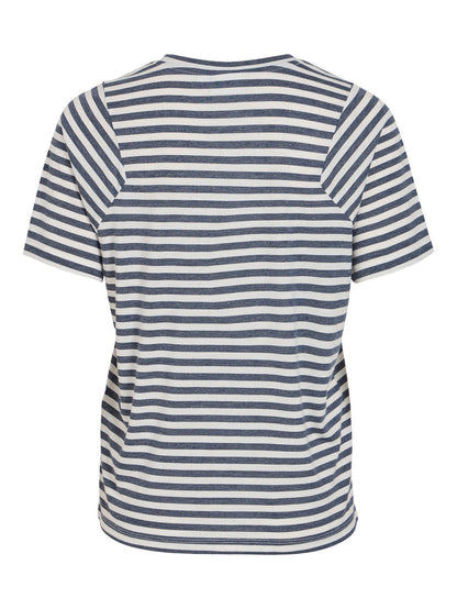 CANDIE T-SHIRT (CLOUD DANCER/NAVY BLAZE)
