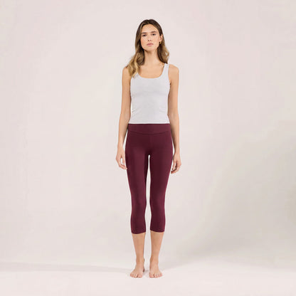 Capri Lightweight Leggings - Burgundy
