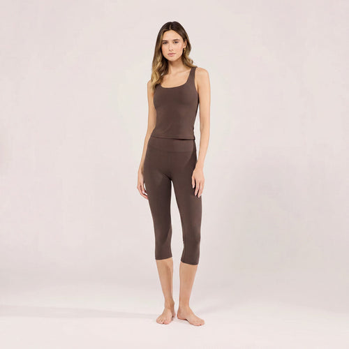 Capri Lightweight Leggings - Espresso Brown