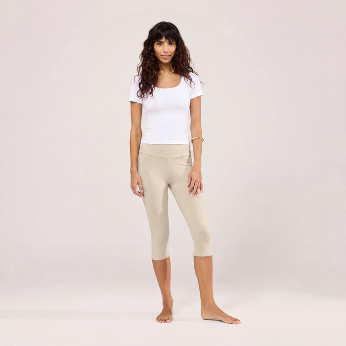 Capri Lightweight Leggings - Natural Beige