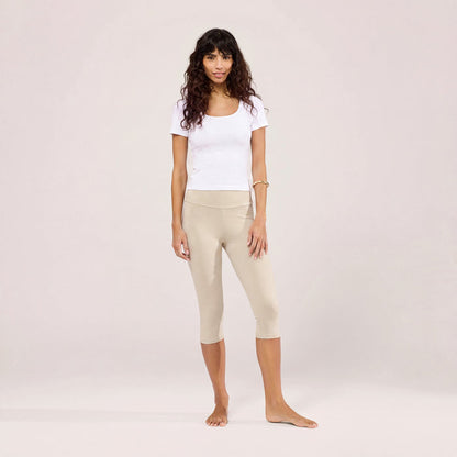 Capri Lightweight Leggings - Natural Beige