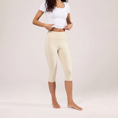 Capri Lightweight Leggings - Natural Beige