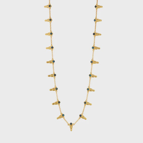 Capucine De Wulf Cleopatra Ra Gem Necklace, 16"+2" - Blue Labradorite