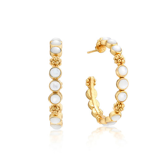 Capucine De Wulf Gem Medium Hoop Earrings - Mother Of Pearl