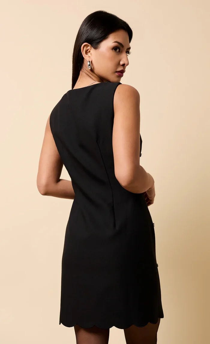 Carina Embellished Mini Dress (Black)