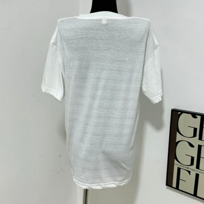 Cartoon-Print Crew Neck Short-Sleeve T-Shirt